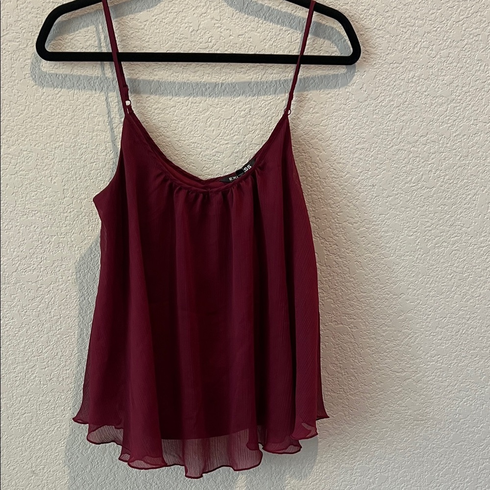 Express Burgundy Camisole with Spaghetti Straps